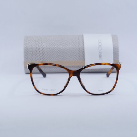Jimmy Choo JC318/G 0086 00 Square 54mm Eyeglasses - Havana - Picture 5 of 11